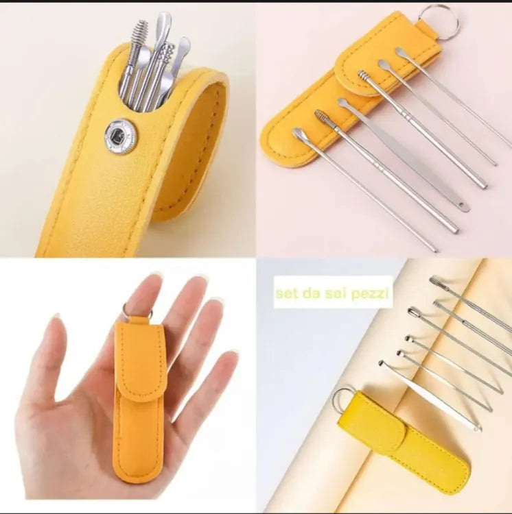 6-Pcs Ear Wax Cleaning Kit – Ear Pick & Wax Removal Tool Set