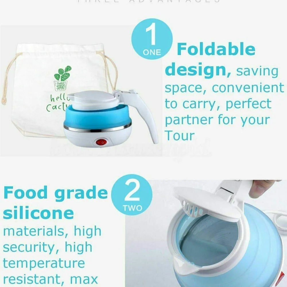 600ml Portable Electric Kettle β Foldable Silicone Travel Kettle