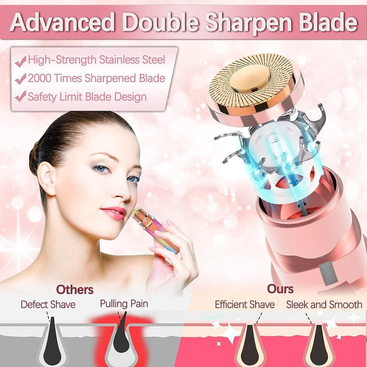 2-in-1 Electric Eyebrow Trimmer & Facial Hair Remover – USB Rechargeable