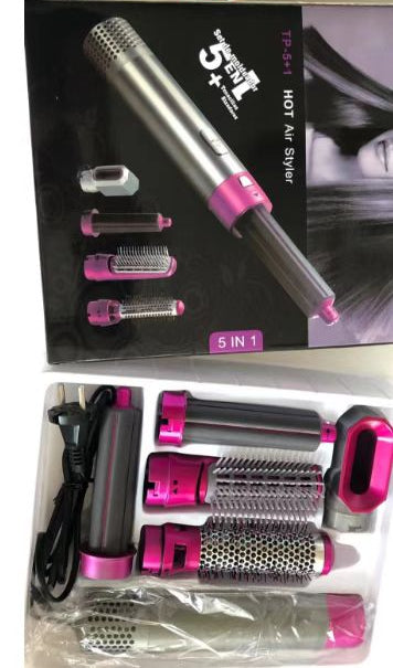 5-in-1 Hair Styler Brush – Straightener, Curler, Dryer & Volumizer