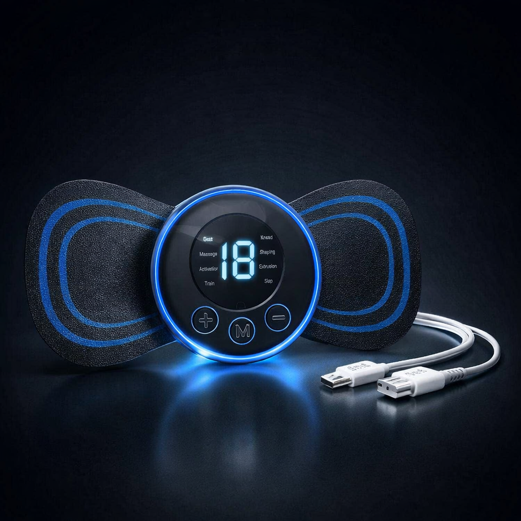 Rechargeable EMS Butterfly Massager – Muscle Stimulator & Portable Massage Pad