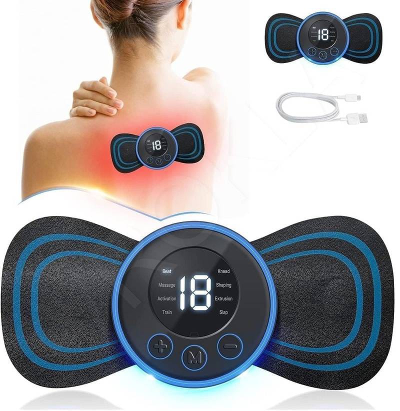 Rechargeable EMS Butterfly Massager – Muscle Stimulator & Portable Massage Pad