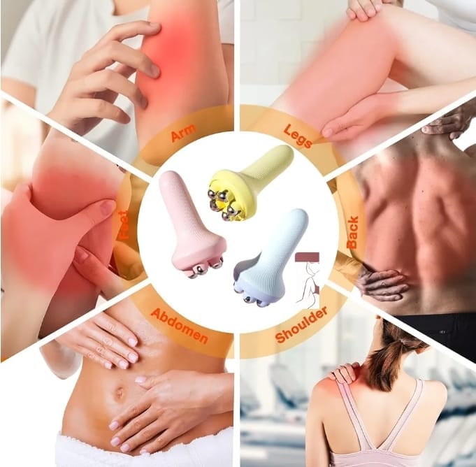 360° Roller Hand Massager – Manual Body Massage Tool for Neck & Back