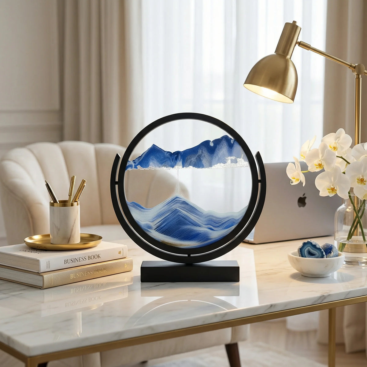 3D Moving Sand Art Lamp – Flowing Sand Painting Desk Decor