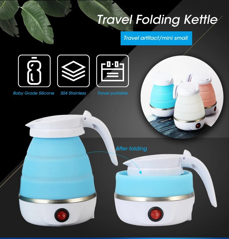 600ml Portable Electric Kettle β Foldable Silicone Travel Kettle