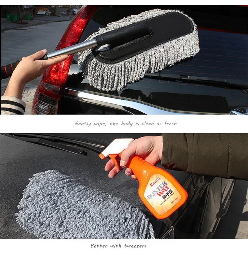 Car Wash Microfiber Cleaning Brush β Telescopic Dust & Wax Mop
