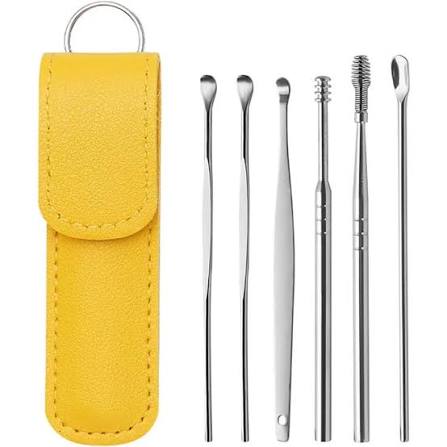 6-Pcs Ear Wax Cleaning Kit – Ear Pick & Wax Removal Tool Set