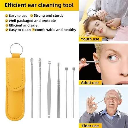 6-Pcs Ear Wax Cleaning Kit – Ear Pick & Wax Removal Tool Set