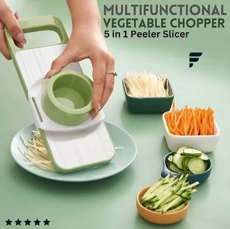 5-in-1 Vegetable Slicer & Grater – Adjustable Mandoline Cutter
