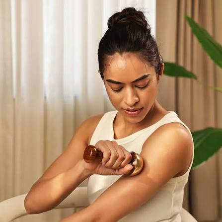 Kansa Wand Face & Foot Massager β Bronze Massage Tool with Wooden Handle