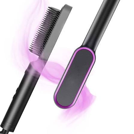 Hair Straightener Brush β 5 Temperature Settings & Anti-Scald Comb