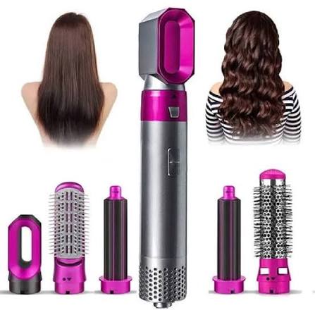 5-in-1 Hair Styler Brush – Straightener, Curler, Dryer & Volumizer