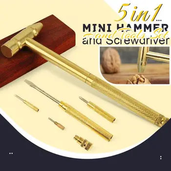 5-in-1 Mini Hammer & Screwdriver Tool Set – Compact DIY Hand Tools