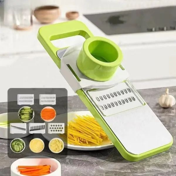5-in-1 Vegetable Slicer & Grater – Adjustable Mandoline Cutter