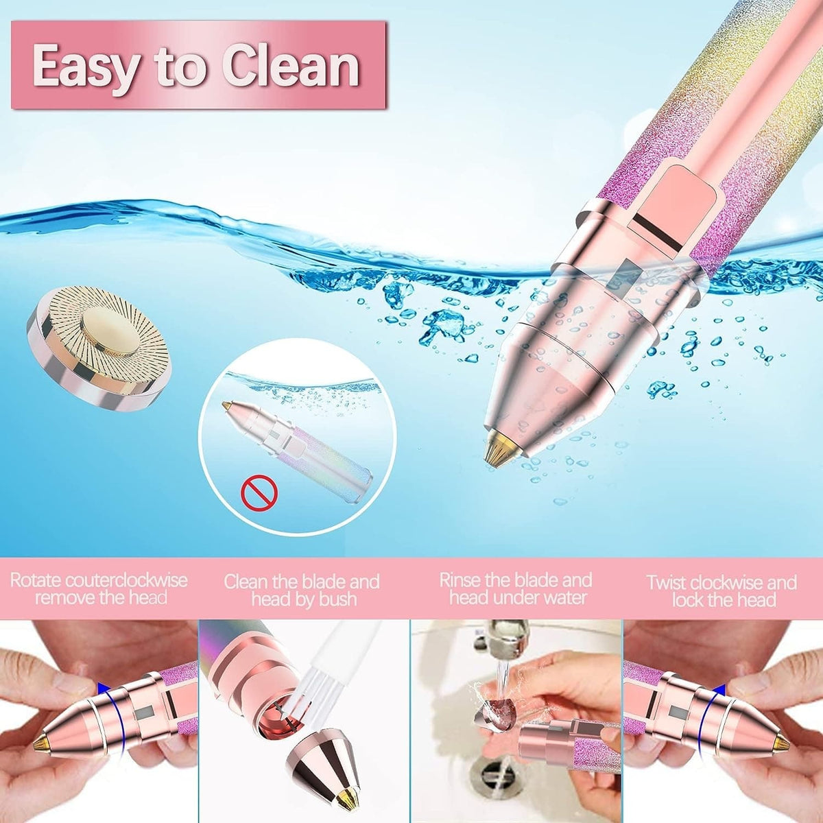2-in-1 Electric Eyebrow Trimmer & Facial Hair Remover – USB Rechargeable