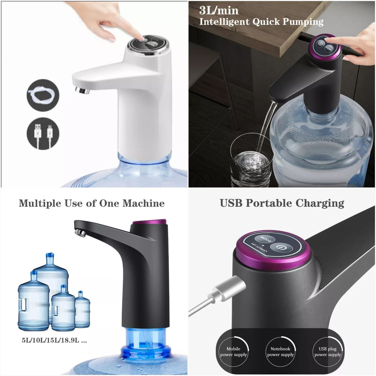 Rechargeable Electric Water Pump – One-Touch Automatic Bottle Dispenser