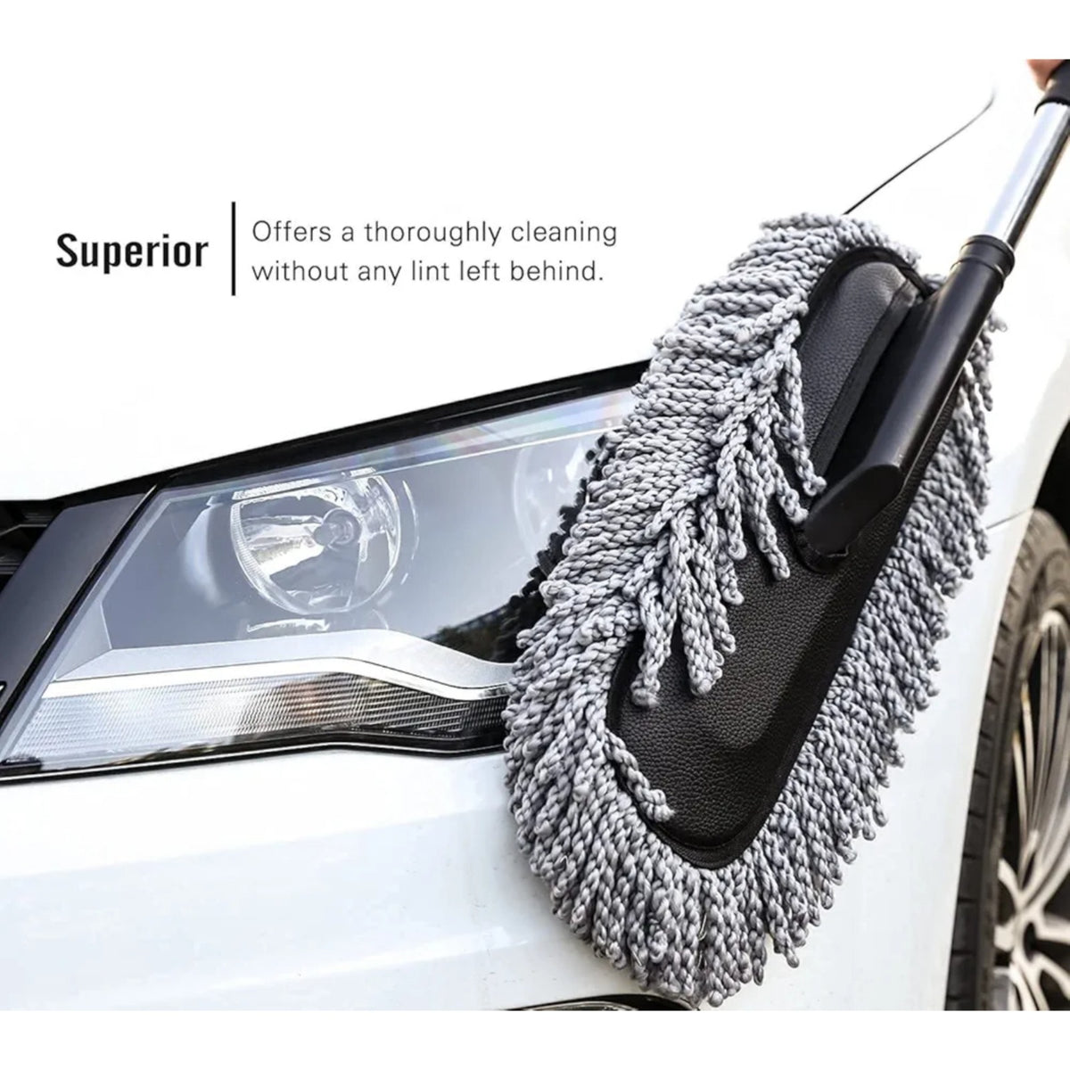 Car Wash Microfiber Cleaning Brush – Telescopic Dust & Wax Mop