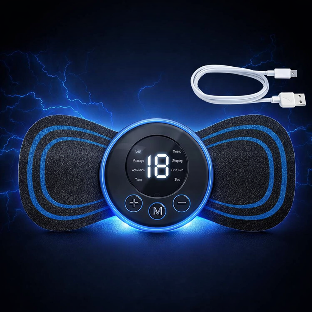 Rechargeable EMS Butterfly Massager – Muscle Stimulator & Portable Massage Pad