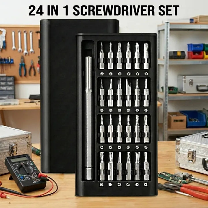 24-in-1 Precision Screwdriver Set – Magnetic Bits with Storage Case