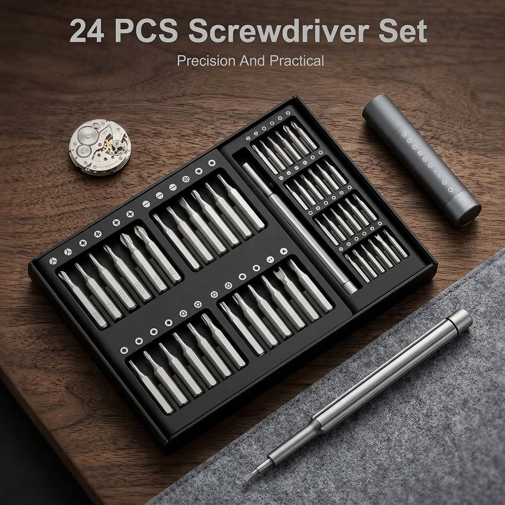 24-in-1 Precision Screwdriver Set – Magnetic Bits with Storage Case