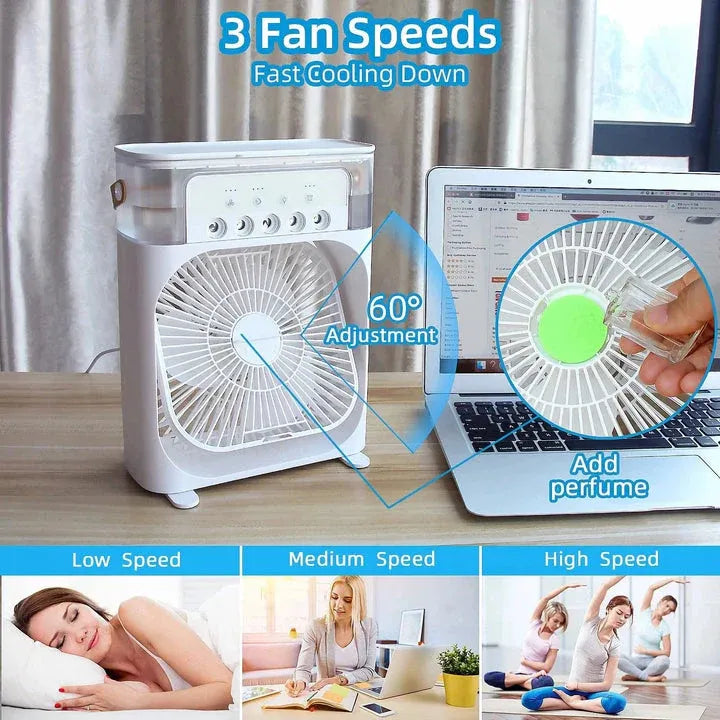 Next Nova 10" Portable Air Cooler Fan – 3-in-1 Mini AC, Air Cooler, Humidifier & 7-Color LED