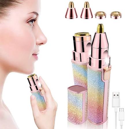 2-in-1 Electric Eyebrow Trimmer & Facial Hair Remover – USB Rechargeable