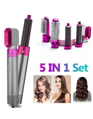 5-in-1 Hair Styler Brush – Straightener, Curler, Dryer & Volumizer