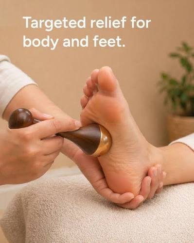 Kansa Wand Face & Foot Massager – Bronze Massage Tool with Wooden Handle