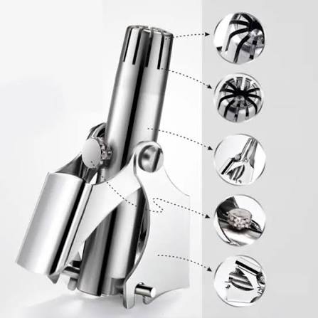 Stainless Steel Nose Hair Trimmer – Manual & Portable Grooming Tool